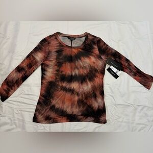 Daily Paper Orange and Pink Fitted 3/4 Sleeve Blouse